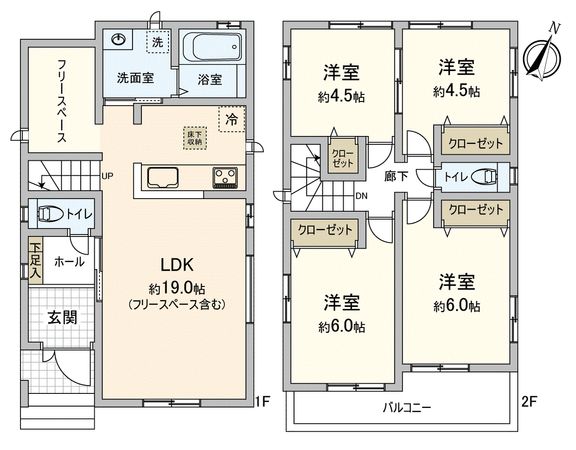 川越市郭町2丁目新築戸建2号棟 間取図(平面図) 川越市郭町2丁目新築戸建2号棟 間取図(平面図)