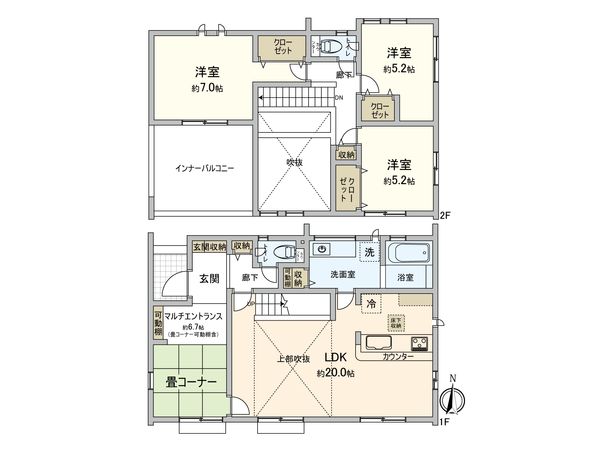 川越市かすみ野3丁目 新築戸建 間取図(平面図) 川越市かすみ野3丁目 新築戸建 間取図(平面図)