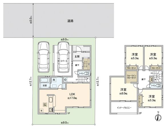 川越市霞ケ関北6丁目新築戸建 間取図(平面図) 川越市霞ケ関北6丁目新築戸建 間取図(平面図)