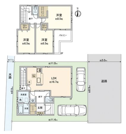 川越市仙波町3丁目新築戸建 間取図(平面図) 川越市仙波町3丁目新築戸建 間取図(平面図)