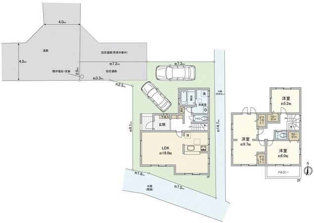 川越市仙波町3丁目新築戸建2号棟 間取図(平面図) 川越市仙波町3丁目新築戸建2号棟 間取図(平面図)