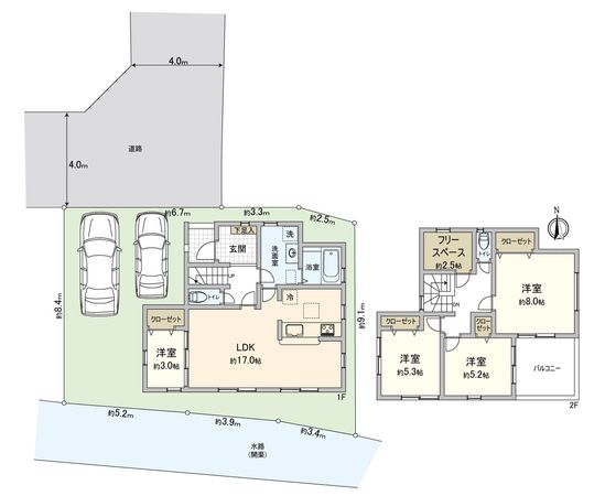 川越市仙波町3丁目新築戸建1号棟 間取図(平面図) 川越市仙波町3丁目新築戸建1号棟 間取図(平面図)