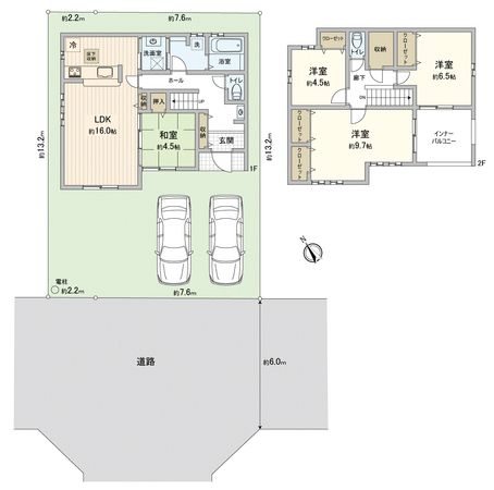 川越市藤木町新築戸建 間取図(平面図) 川越市藤木町新築戸建 間取図(平面図)