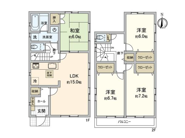 川越市今成1丁目 戸建 間取図(平面図) 川越市今成1丁目 戸建 間取図(平面図)