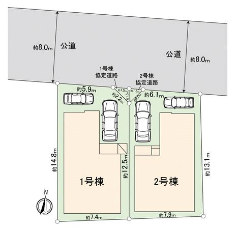 川越市仙波町2丁目新築戸建2号棟 全体区画図 川越市仙波町2丁目新築戸建2号棟 全体区画図
