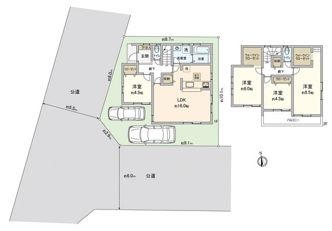 川越市四都野台新築戸建 間取図(平面図) 川越市四都野台新築戸建 間取図(平面図)