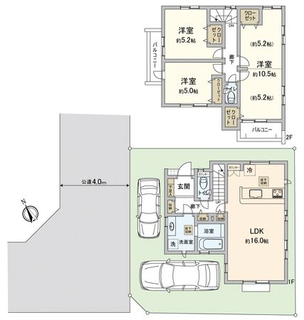 川越市大字砂新田新築戸建 間取図(平面図) 川越市大字砂新田新築戸建 間取図(平面図)