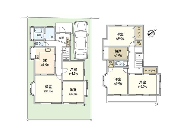 鶴ヶ島市大字脚折 戸建 間取図(平面図) 間取図(平面図)