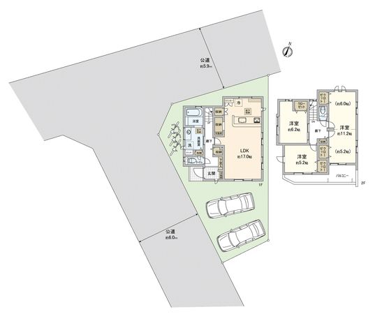 川越市砂新田1丁目新築戸建 間取図(平面図) 川越市砂新田1丁目新築戸建 間取図(平面図)