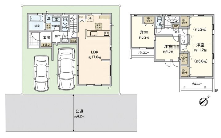川越市大字的場新築戸建 間取図(平面図)
