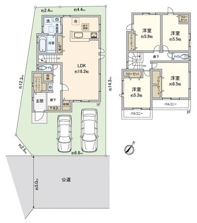 川越市大字扇河岸新築戸建 間取図(平面図) 川越市大字扇河岸新築戸建 間取図(平面図)