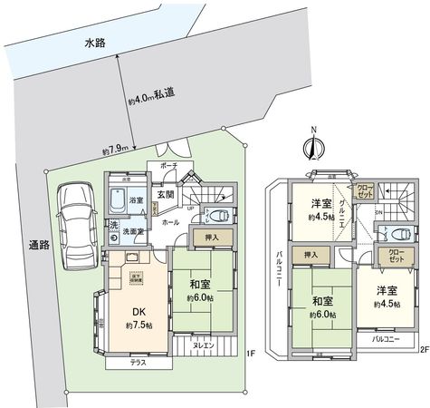 川越市大字木野目 戸建 間取図(平面図) 間取図(平面図)
