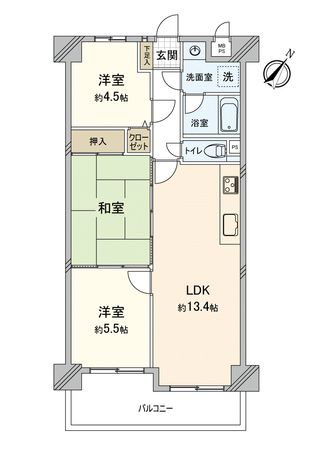 ライオンズガーデン若葉 間取図(平面図)