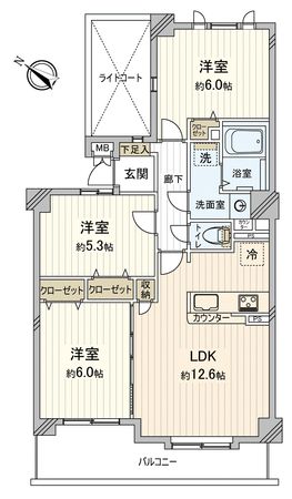 コスモ若葉ステーションアベニュー 間取図(平面図) コスモ若葉ステーションアベニュー 間取図(平面図)