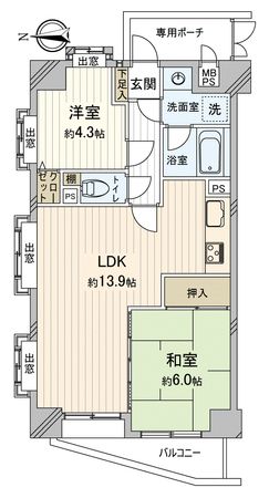 ライオンズガーデン若葉 間取図(平面図) ライオンズガーデン若葉 間取図(平面図)