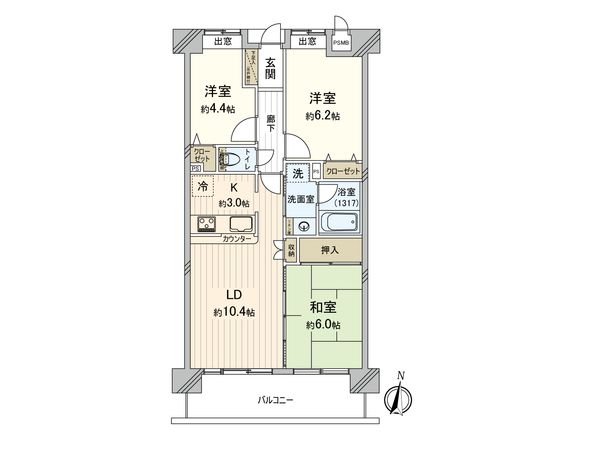 ライオンズマンション川越駅東 間取図(平面図) ライオンズマンション川越駅東 間取図(平面図)