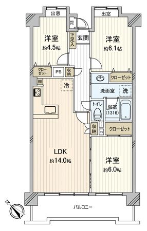 メゾン上福岡 間取図(平面図) 間取図(平面図)