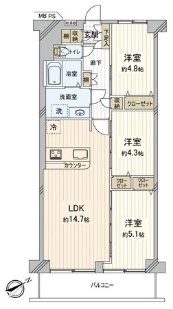 若葉台マンション 間取図(平面図) 若葉台マンション 間取図(平面図)