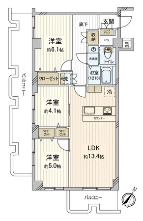 ワコー第2新狭山マンション 間取図(平面図) ワコー第2新狭山マンション 間取図(平面図)