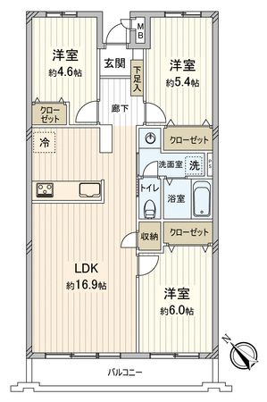 ライオンズマンション若葉台 間取図(平面図) 間取図(平面図)