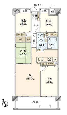 ポレスターブロードシティ小松原 間取図(平面図) ポレスターブロードシティ小松原 間取図(平面図)