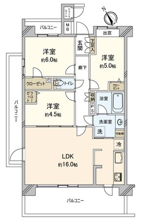 レーベンハイム若葉富士見町 間取図(平面図)