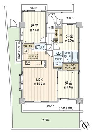 セラード川越 間取図(平面図) 間取図(平面図)