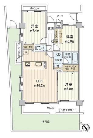 セラード川越 間取図(平面図) セラード川越 間取図(平面図)