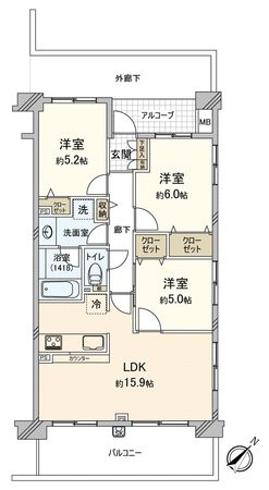 コンフォート若葉ポルカ 間取図(平面図) 間取図(平面図)