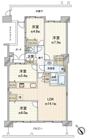 プライディア新狭山 間取図(平面図) プライディア新狭山 間取図(平面図)