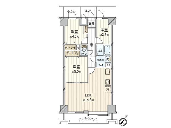 NICライブステイツ川越南大塚 間取図(平面図)