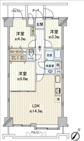 NICライブステイツ川越南大塚 間取図(平面図)