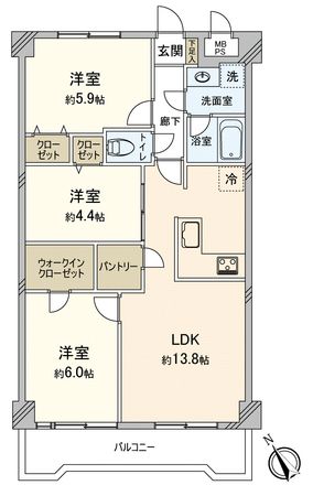 川越新宿マンション 間取図(平面図) 間取図(平面図)