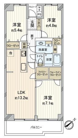 テイジン川越旭町ビューハイツ 間取図(平面図)
