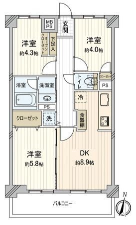 ライオンズマンション川越西 間取図(平面図) ライオンズマンション川越西 間取図(平面図)