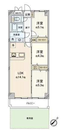 若葉グリーンプラザ弐番館 間取図(平面図) 若葉グリーンプラザ弐番館 間取図(平面図)