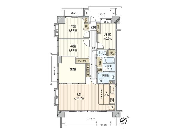 コスモシティ川越 間取図(平面図)