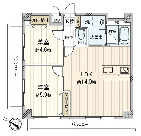 テリア川越 間取図(平面図) テリア川越 間取図(平面図)