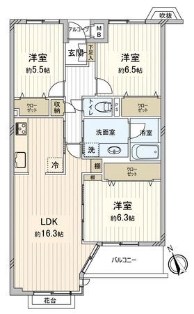 コスモ川越アーバンコート 間取図(平面図) コスモ川越アーバンコート 間取図(平面図)