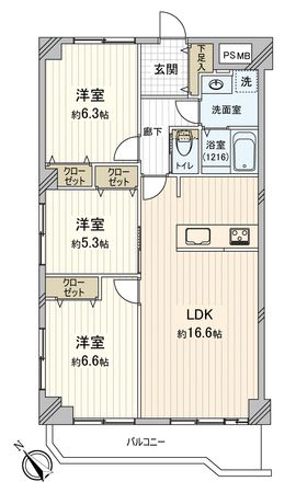 川越新宿マンション 間取図(平面図) 川越新宿マンション 間取図(平面図)