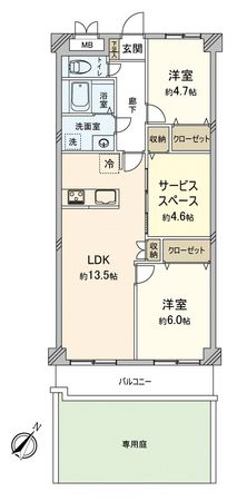 若葉グリーンプラザ参番館 間取図(平面図) 若葉グリーンプラザ参番館 間取図(平面図)