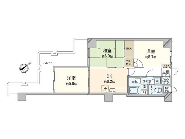 ワコー第1新狭山マンション 間取図(平面図) ワコー第1新狭山マンション 間取図(平面図)