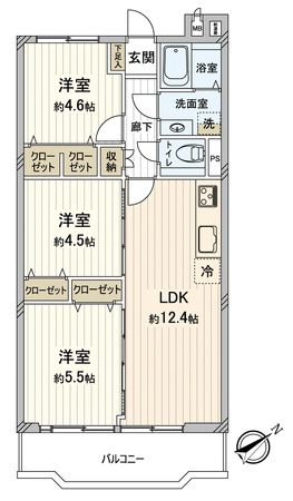 ビューハイム若葉 間取図(平面図) ビューハイム若葉 間取図(平面図)