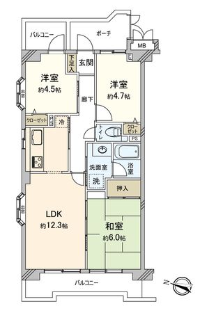 朝日パリオ新狭山 間取図(平面図) 朝日パリオ新狭山 間取図(平面図)