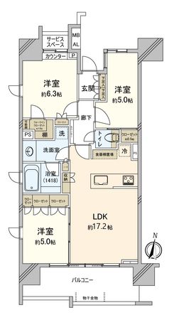 パークホームズ川越ザレジデンス 間取図(平面図) パークホームズ川越ザレジデンス 間取図(平面図)