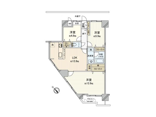 キャッスルマンション入間駅前 間取図(平面図)