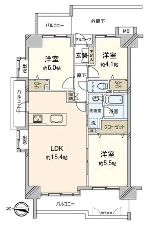 川越パーク・ホームズ 間取図(平面図) 川越パーク・ホームズ 間取図(平面図)