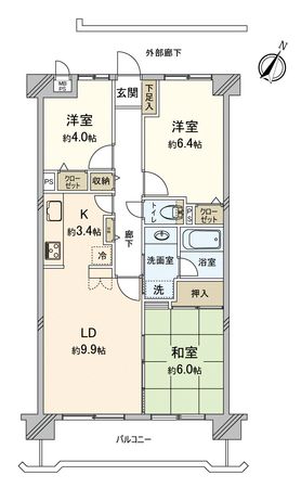 コスモ若葉 間取図(平面図) コスモ若葉 間取図(平面図)