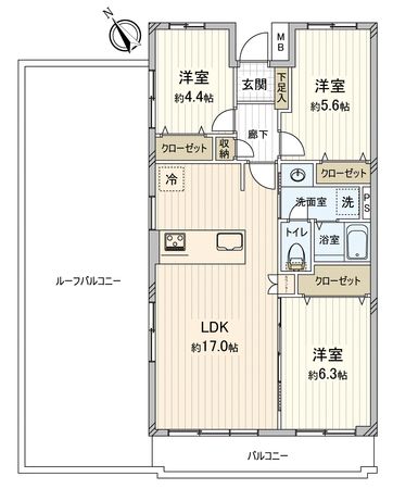 ライオンズマンション若葉台 間取図(平面図) ライオンズマンション若葉台 間取図(平面図)