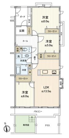 リバーサイド壱番街1号棟 間取図(平面図) 間取図(平面図)
